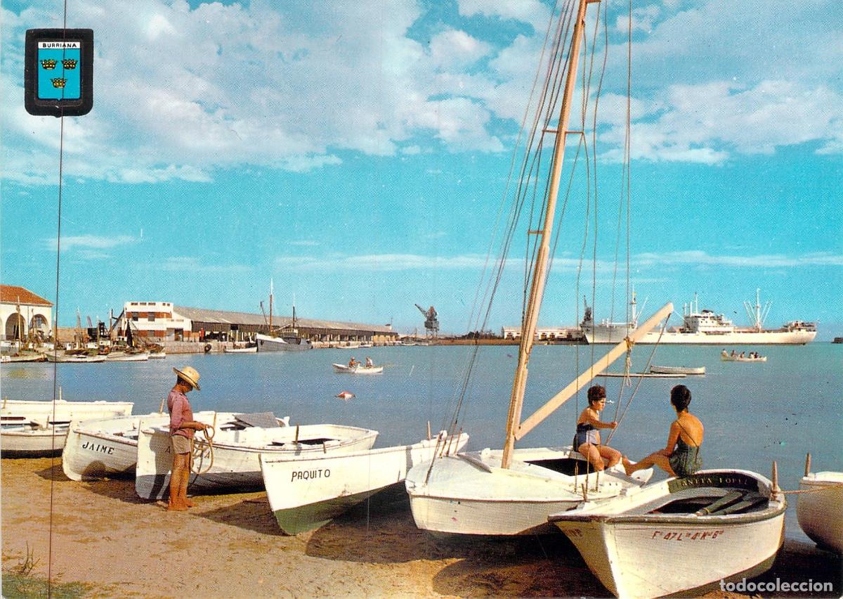 Postales: Postal de Burriana - Vista Parcial del Puerto y Veleros