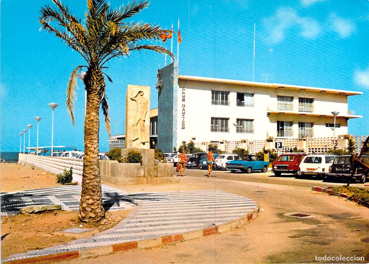 Postales: Postal de la Playa y Club N&aacute;utico de Gandia, Valencia