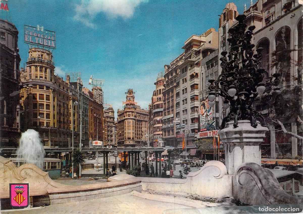 Postales: Postal de Valencia - Plaza del Caudillo y Ayuntamiento
