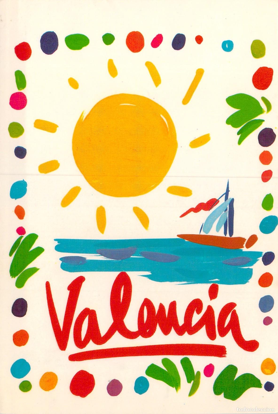 Postales: Postal Tur&iacute;stica de Valencia - Ilustraci&oacute;n Art&iacute;stica de Sol y Mar