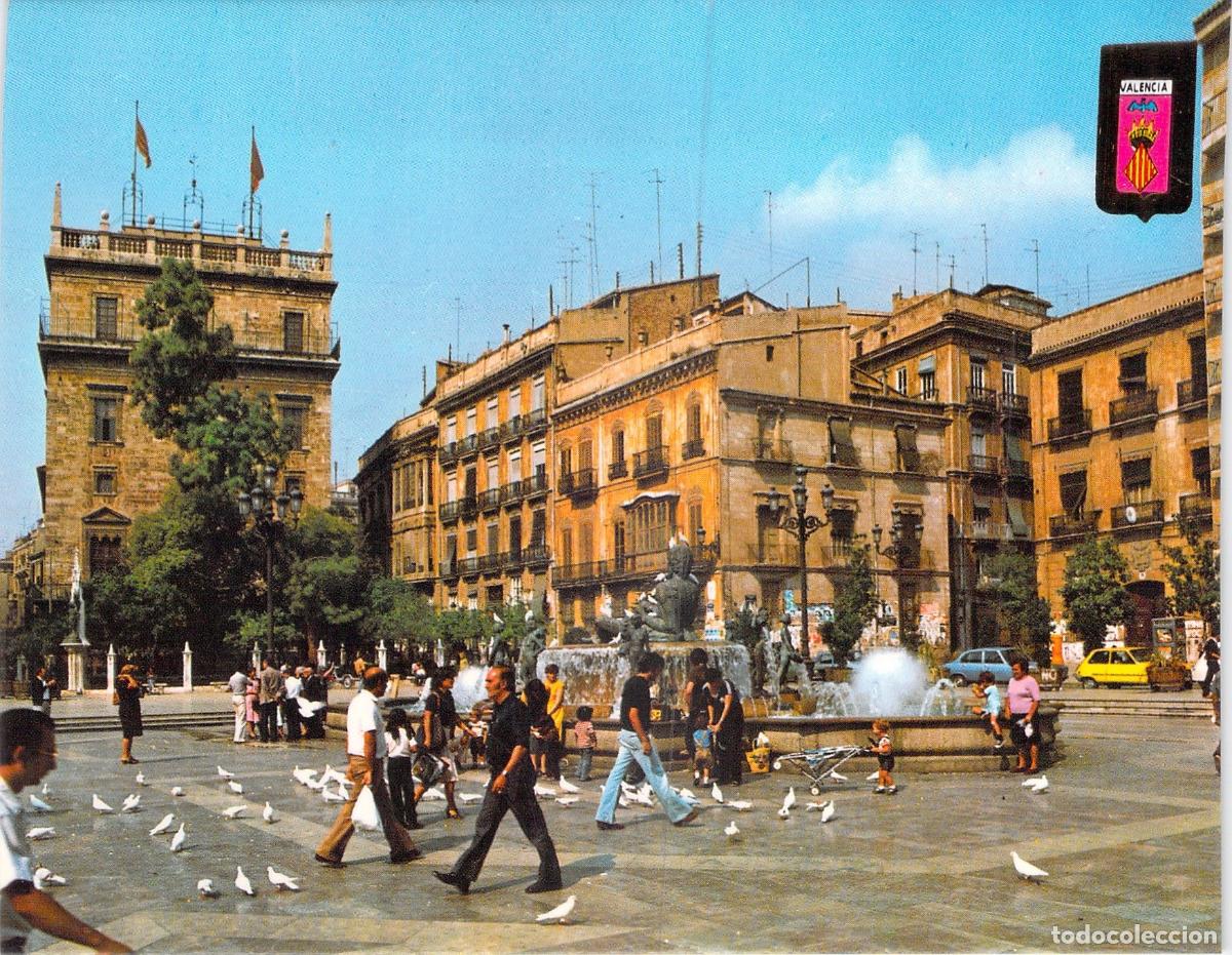 Postales: Postal de la Plaza de la Virgen en Valencia, Espa&ntilde;a