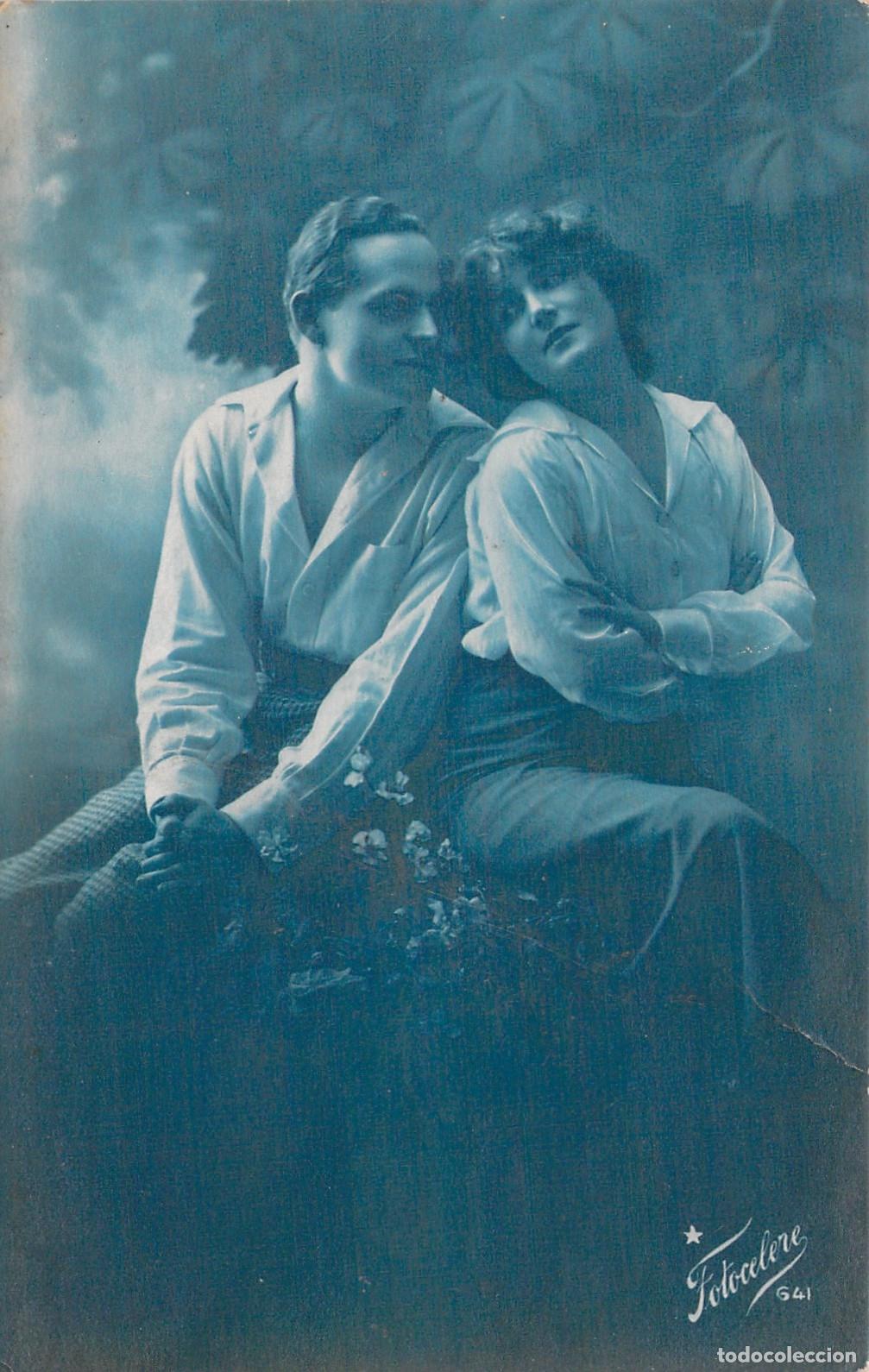 Postales: Postal antigua rom&aacute;ntica de pareja, Fotocelere, enviada a Valencia