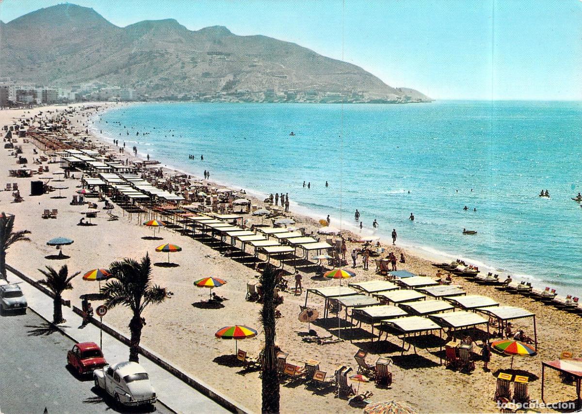 Postales: Postal de Benidorm, Vista General de la Playa de Levante