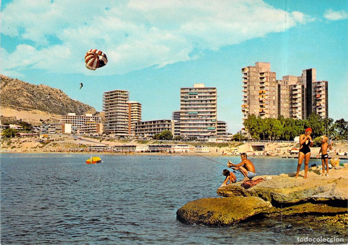 Postales: Postal de Alicante: Playa de la Albufereta y Paisaje Urbano