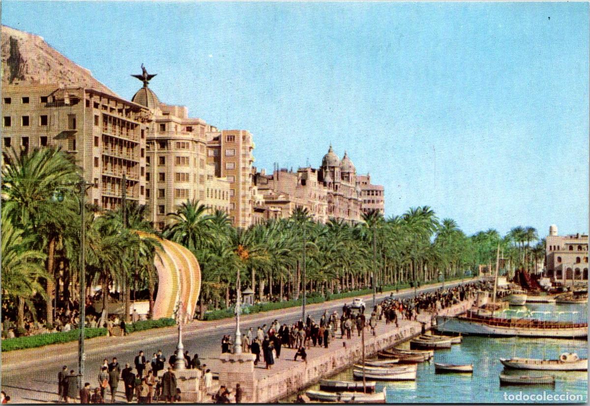 Postales: Alicante - Explanada y Puerto - Juquemo 10 - 154x105mm - Edificio en Construcci&oacute;n