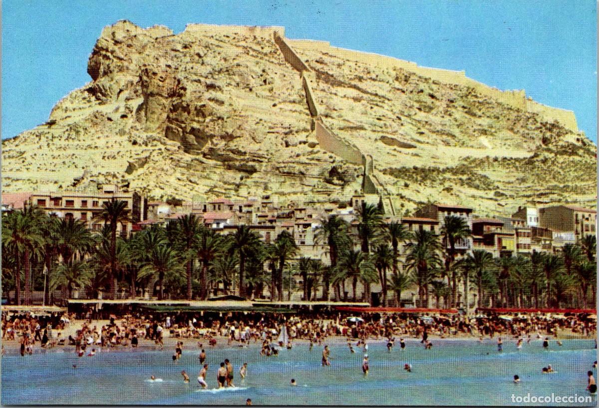 Postales: Alicante - Castillo y Playa del Postiguet - Juquemo 11 - 154x105mm
