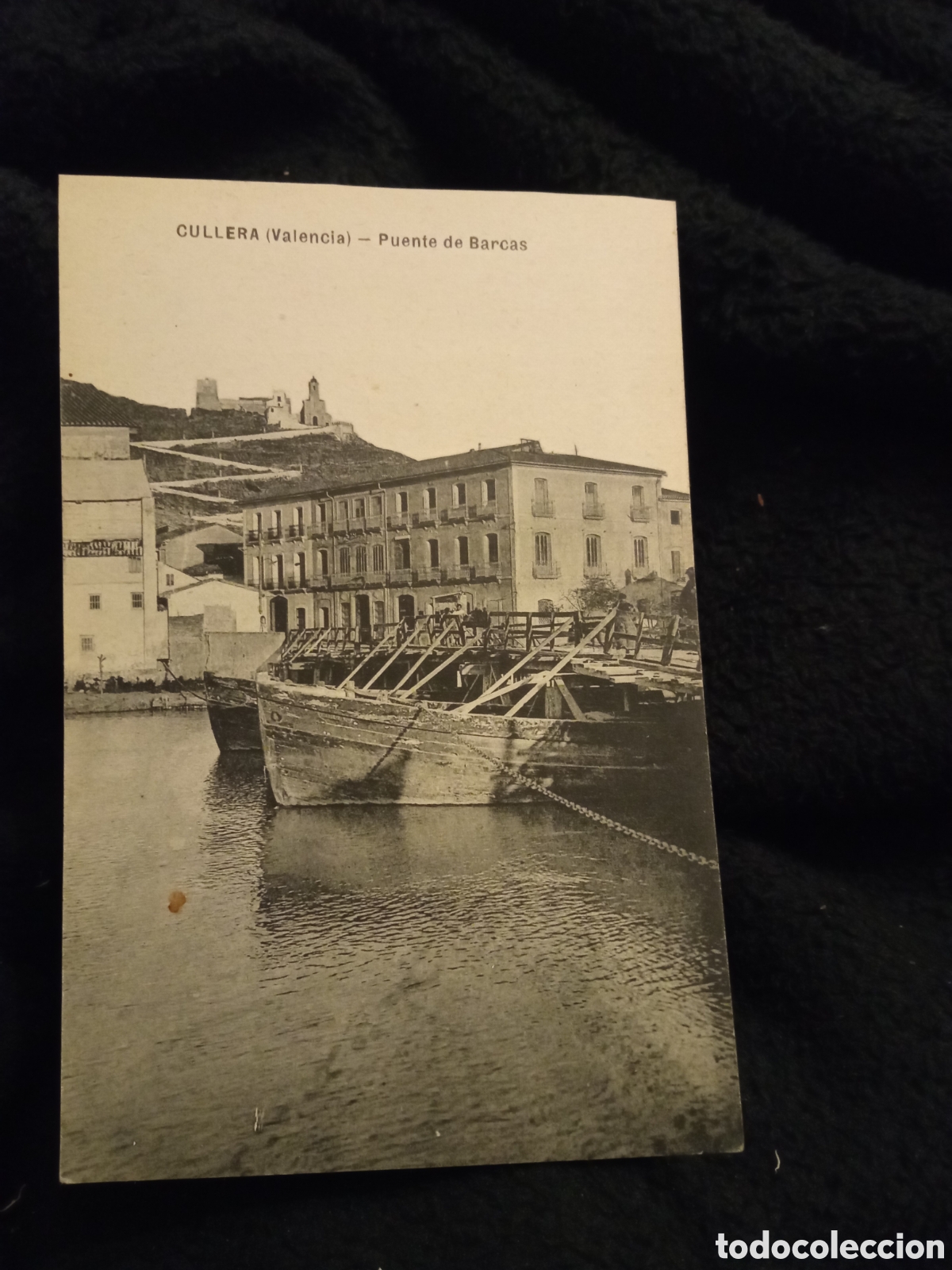 Postales: Antigua postal fotogr&aacute;fica, Cullera (Valencia) Puente de barcas
