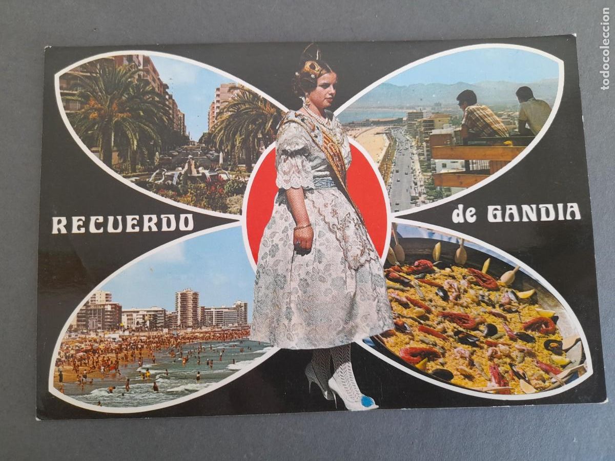 Postales: postal recuerdo de gandia (valencia)-172- bellezas de la ciudad, garcia garabella a&ntilde;os 70 aprox