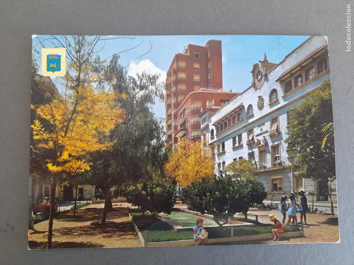 Postales: postal de gandia (valencia)-1- plaza del rey don jaime, subirats a&ntilde;os 70 aprox