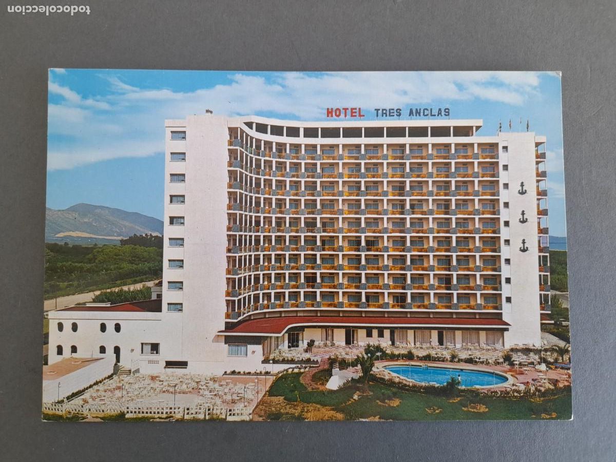 Postales: postal de gandia (valencia)-162- hotel tres anclas , garcia garabella a&ntilde;os 70 aprox