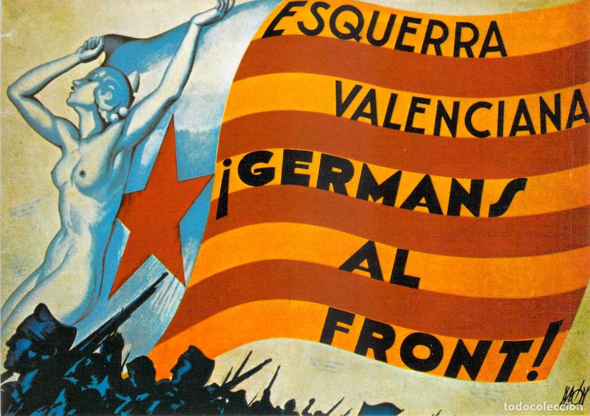 Postales: Postal de Cartel Pol&iacute;tico Esquerra Valenciana Germans al Front