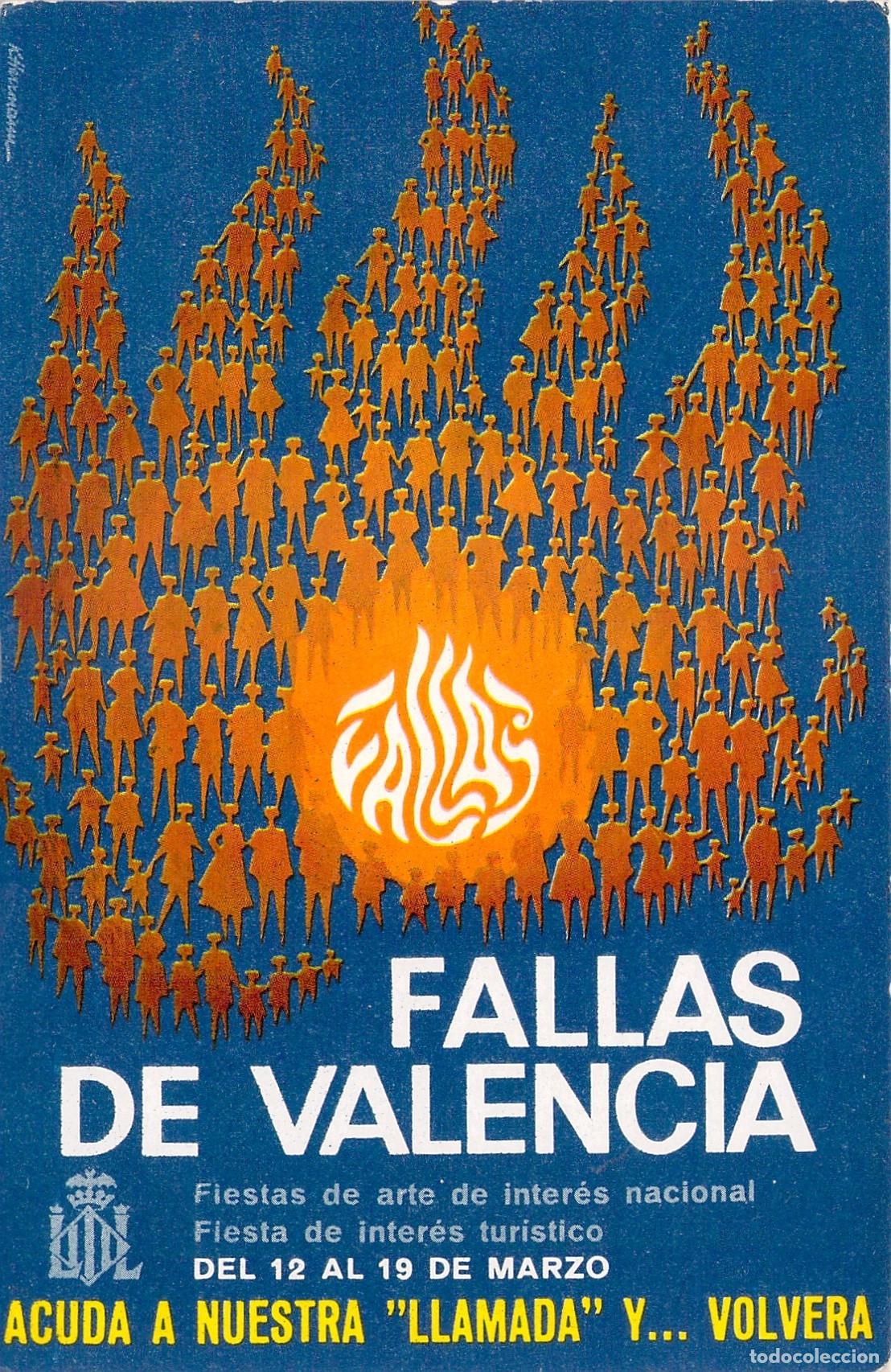 Postales: Postal de las Fallas de Valencia Cartel Tur&iacute;stico Oficial 1969
