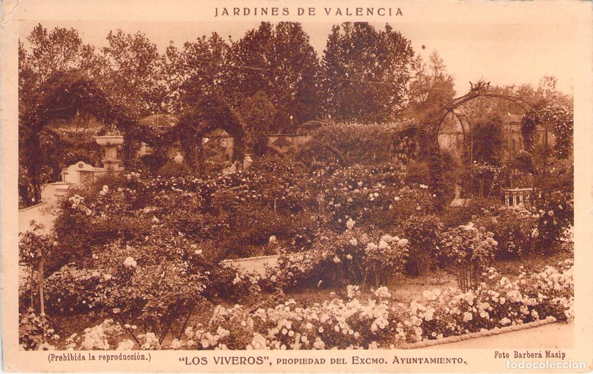 Postales: Postal de los Jardines de Viveros en Valencia