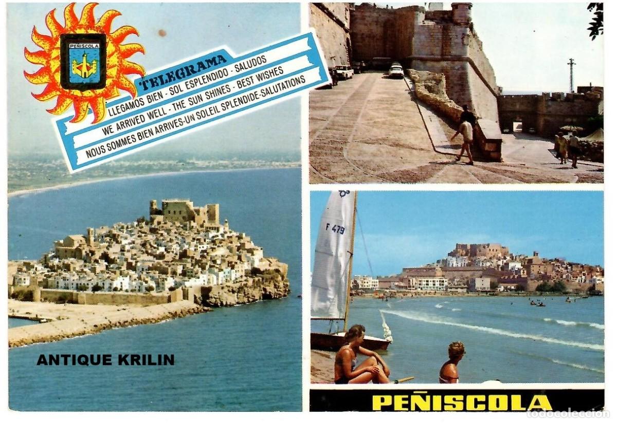 Postales: PE&Ntilde;ISCOLA N&ordm; 25 VARIAS VISTAS / ESCUDO DE ORO / FRANQUEADA