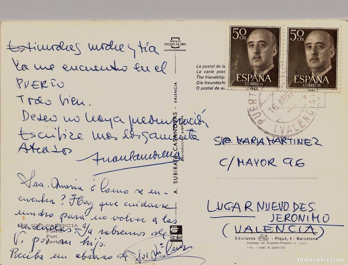 Postales: Postal del Puerto de Valencia y Edificio del Reloj - Foto 2