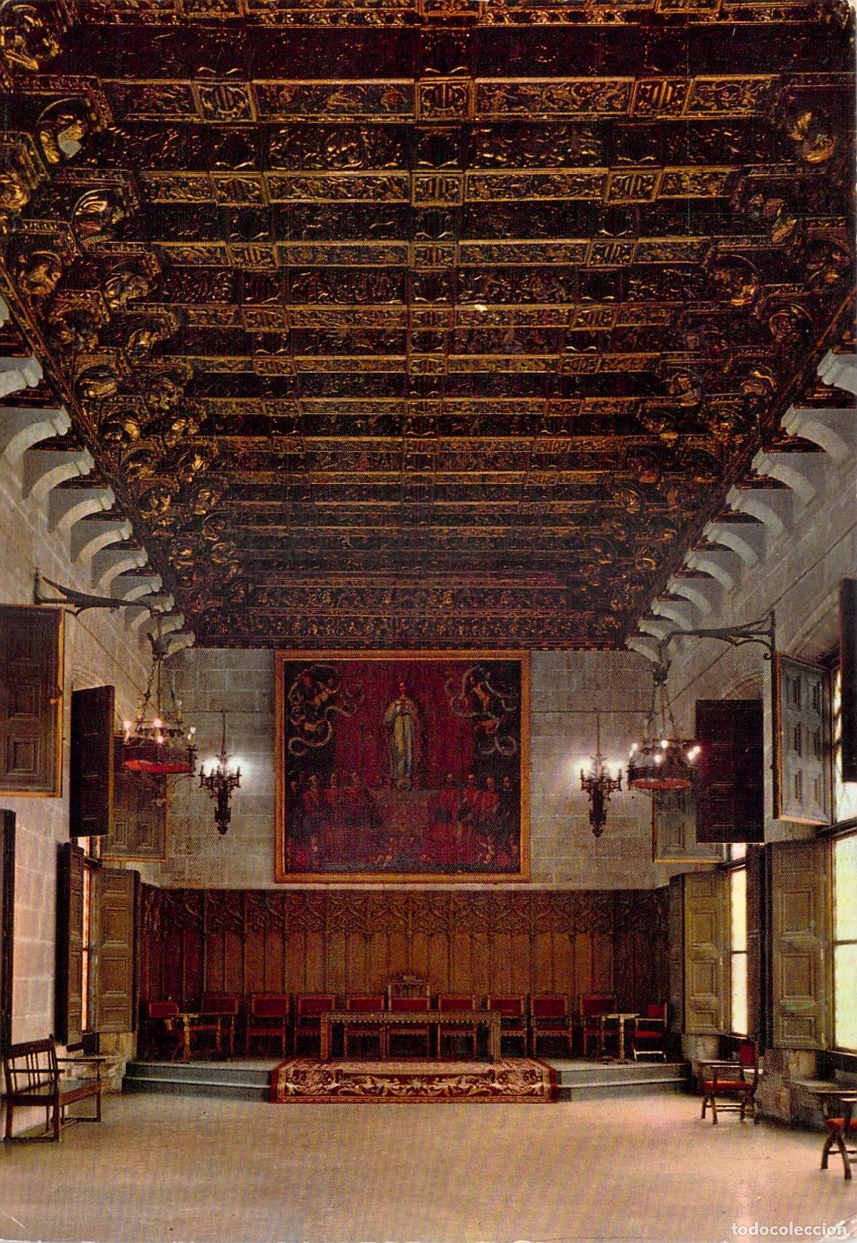 Postales: Postal de Valencia, Interior de La Lonja, Sal&oacute;n Dorado