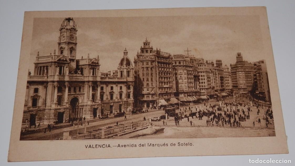 Postales: TARGETA POSTAL DE VALENCIA - AVENIDA DEL MARQU&Eacute;S DE SOTELO