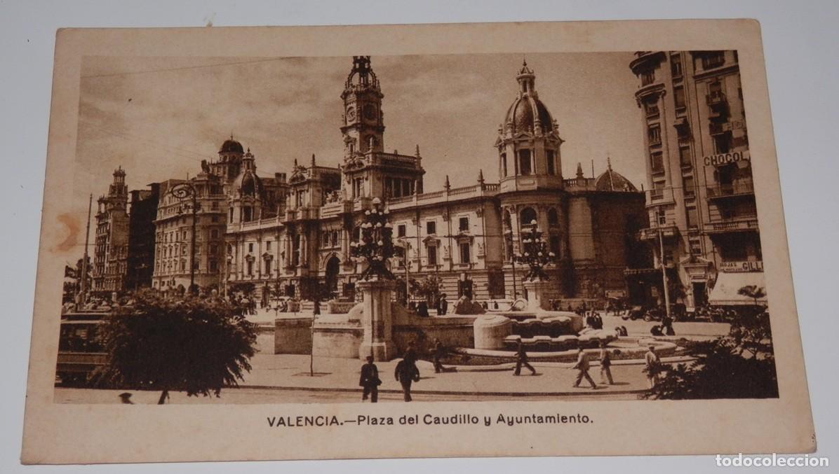 Postales: TARGETA POSTAL DE VALENCIA - PLAZA DEL CAUDILLO Y AYUNTAMIENTO