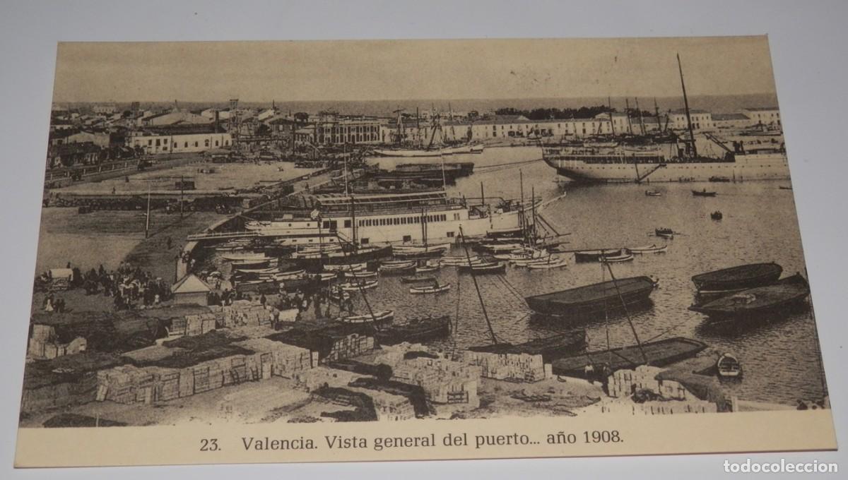Postales: TARGETA POSTAL DE VALENCIA - VISTA GENERAL DEL PUERTO A&Ntilde;O 1908