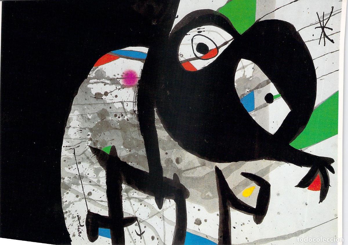 Postales: Postal Arte Joan Mir&oacute; Femme et oiseaux dans la nuit Alicante
