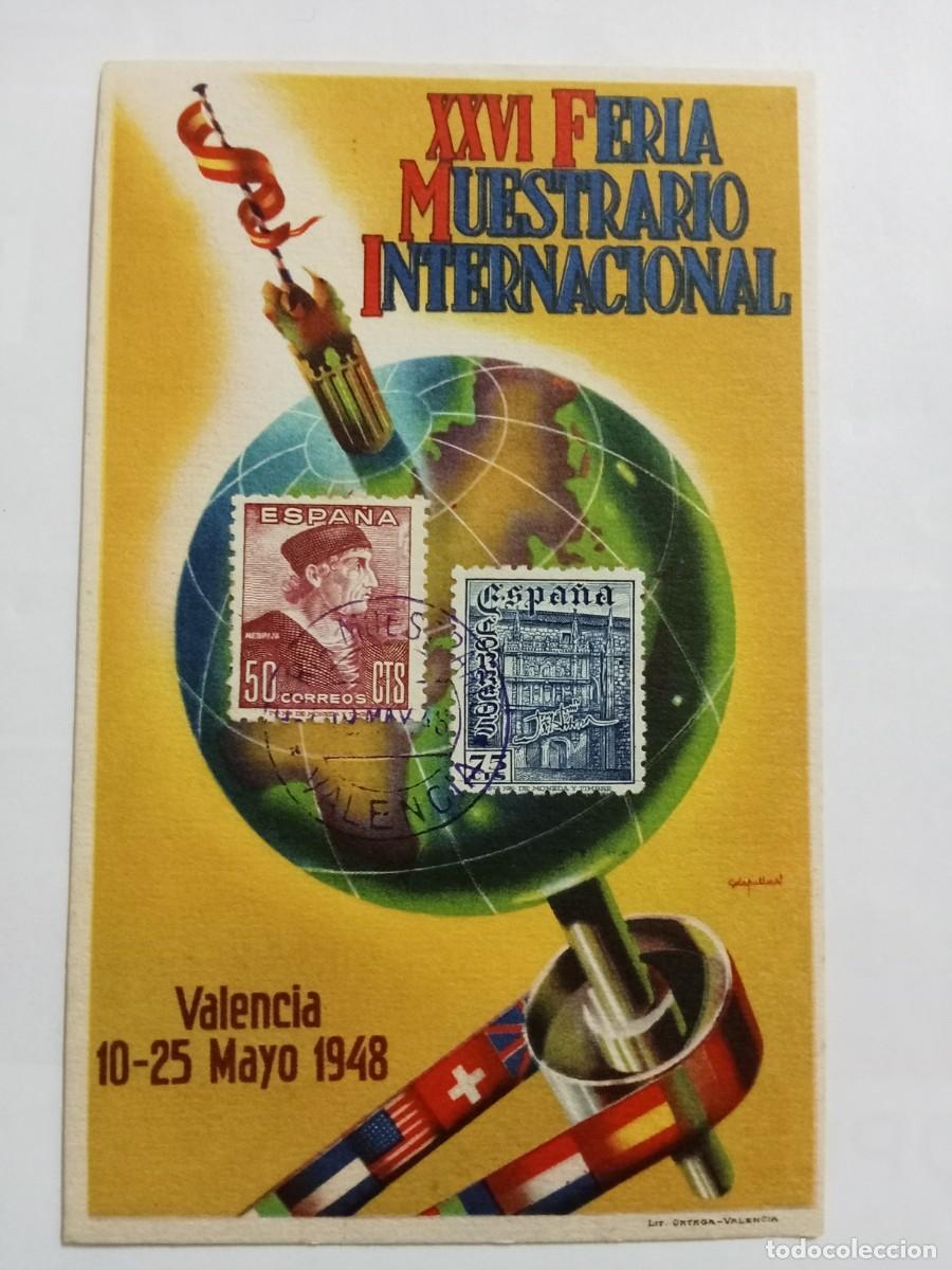 Postales: TARJETA POSTAL XXVI FERIA MUESTRARIO INTERNACIONAL EN VALENCIA A&Ntilde;O 1948, SIN CIRCULAR.