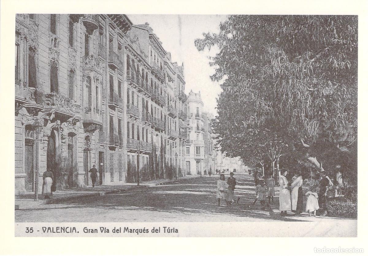Postales: Postal de Valencia - Gran V&iacute;a del Marqu&eacute;s del T&uacute;ria reproducci&oacute;n