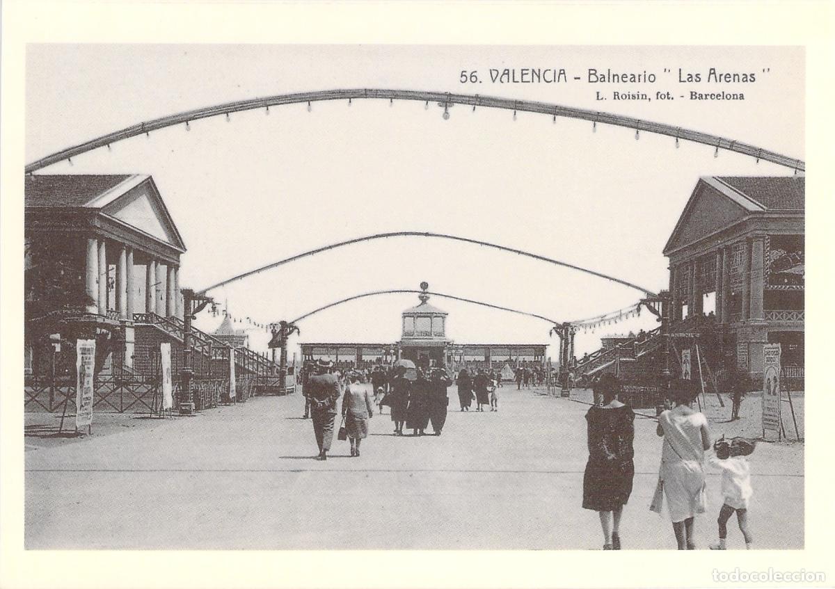 Postales: Postal Balneario Las Arenas en Valencia reproducci&oacute;n