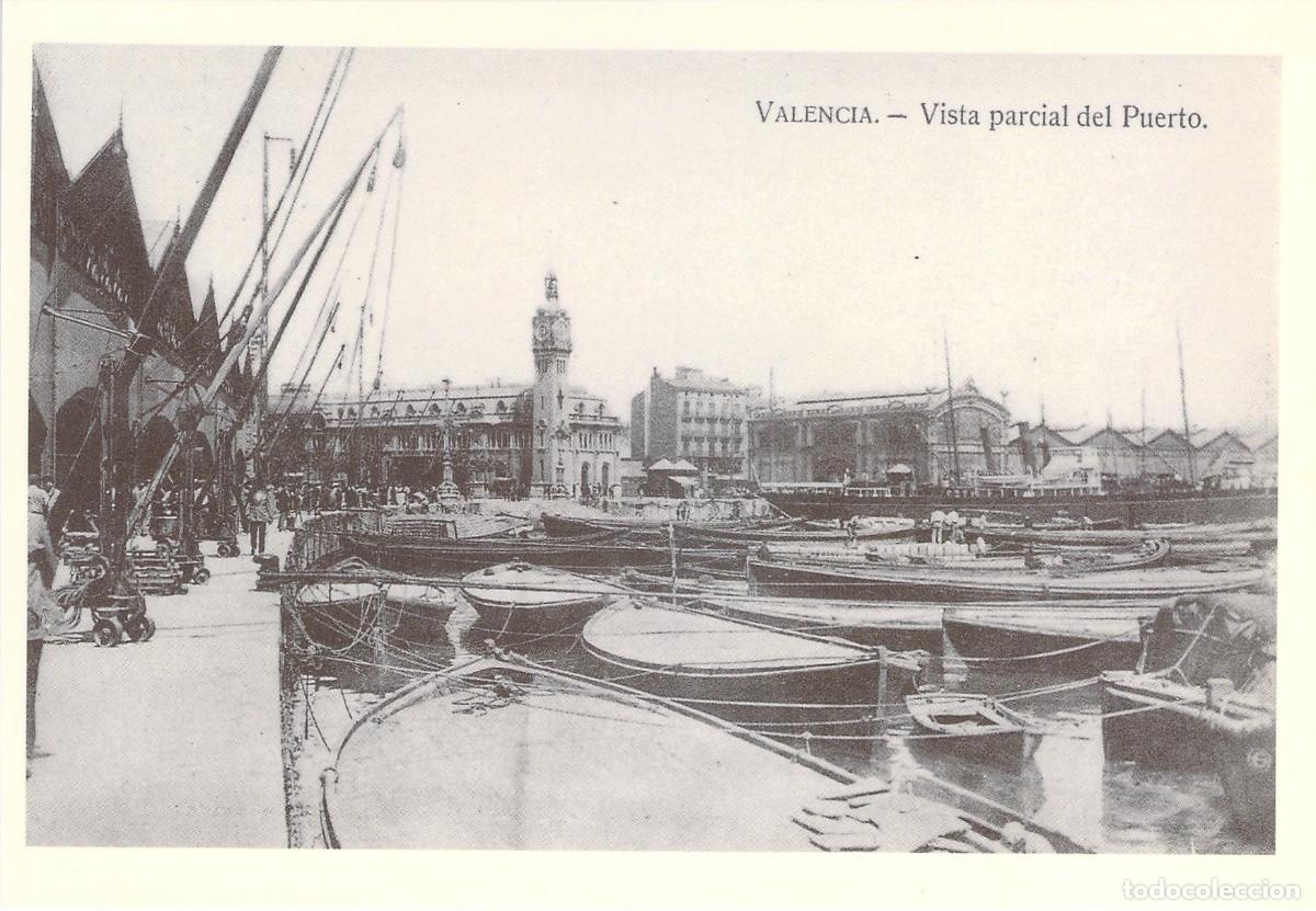 Postales: Postal Antigua de Valencia - Vista Parcial del Puerto reproducci&oacute;n