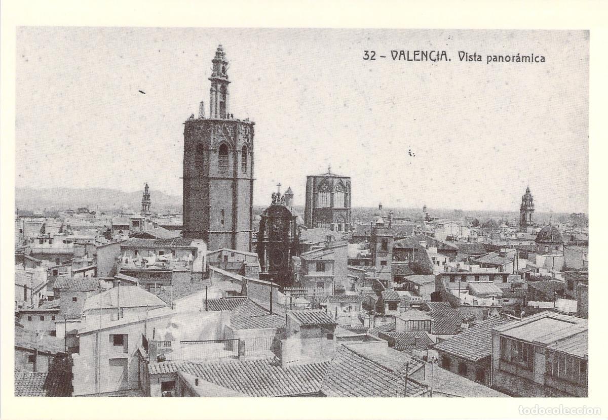 Postales: Postal de Vista Panor&aacute;mica de Valencia y Torre del Miguelete reproducci&oacute;n