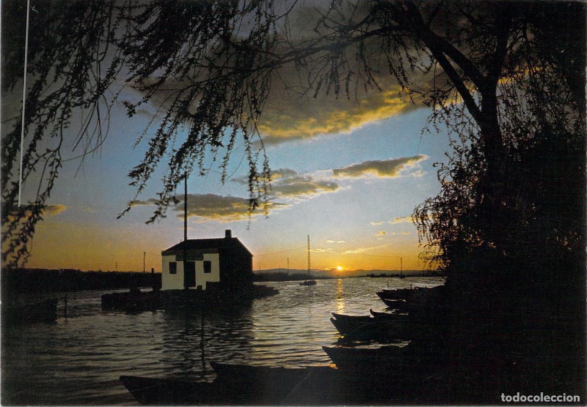 Postales: Postal de la Albufera de Valencia al Atardecer