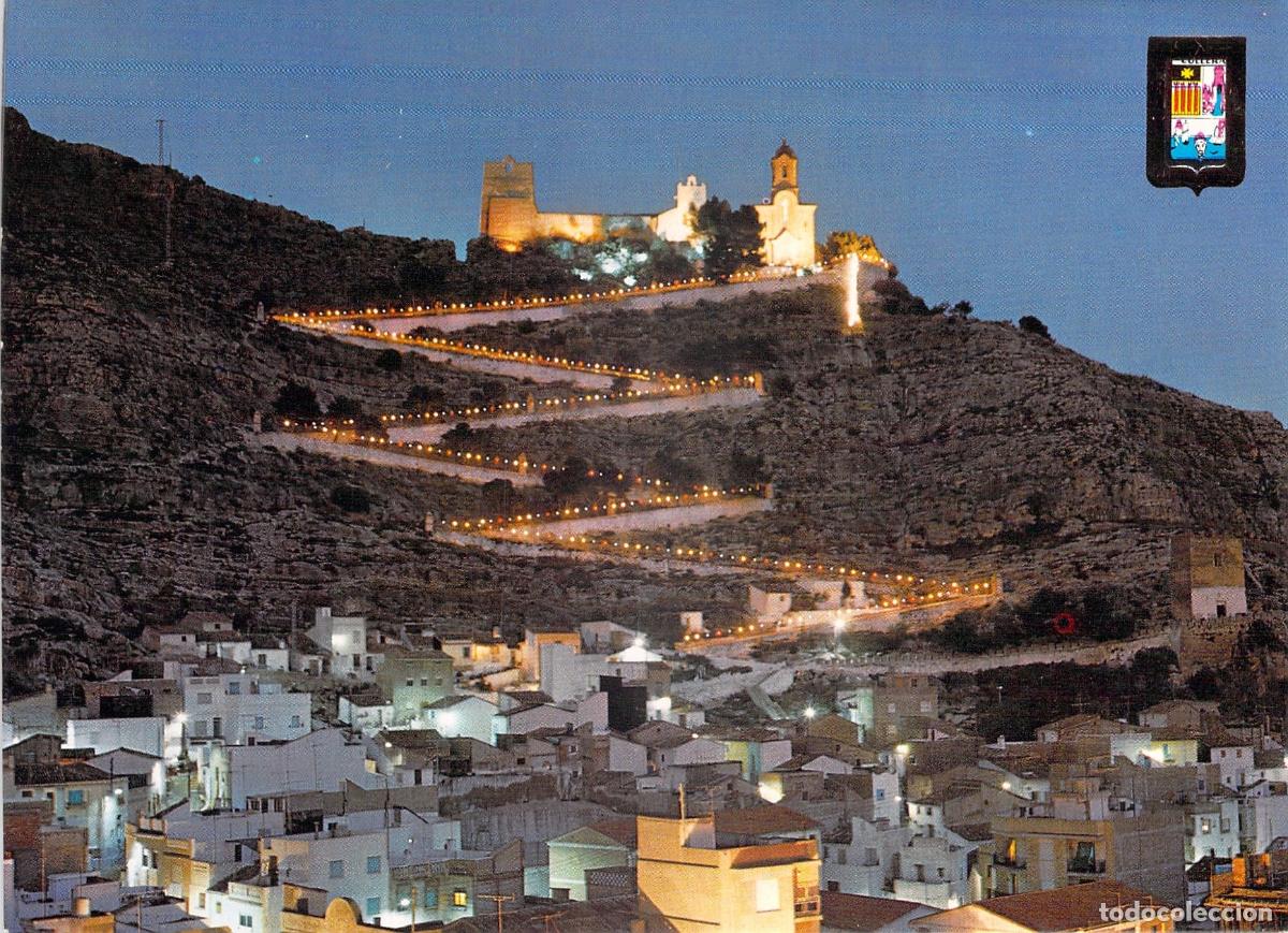 Postales: Postal de Cullera, Bajada del Castillo en Fiestas, Valencia