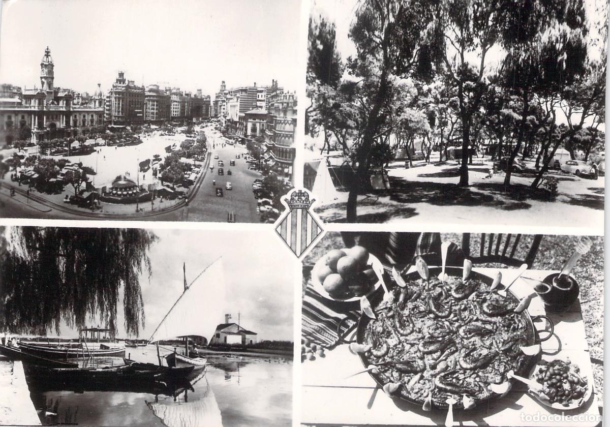 Postales: Postal de Valencia con Vistas de la Ciudad y Gastronom&iacute;a T&iacute;pica