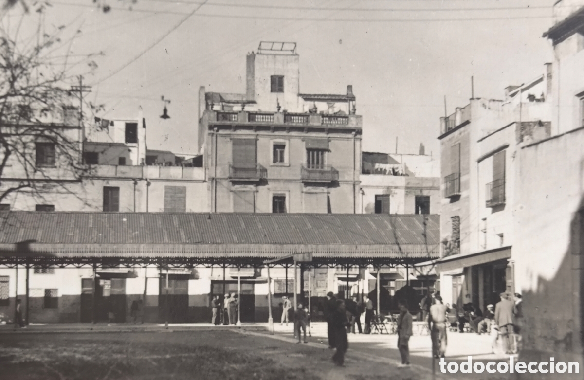 Postales: BENICARL&Oacute; PLA&Ccedil;A MERCAT VELL POSTAL FOTOGR&Aacute;FICA ANIMADA CASTELL&Oacute; CASTELL&Oacute;N C. 1945