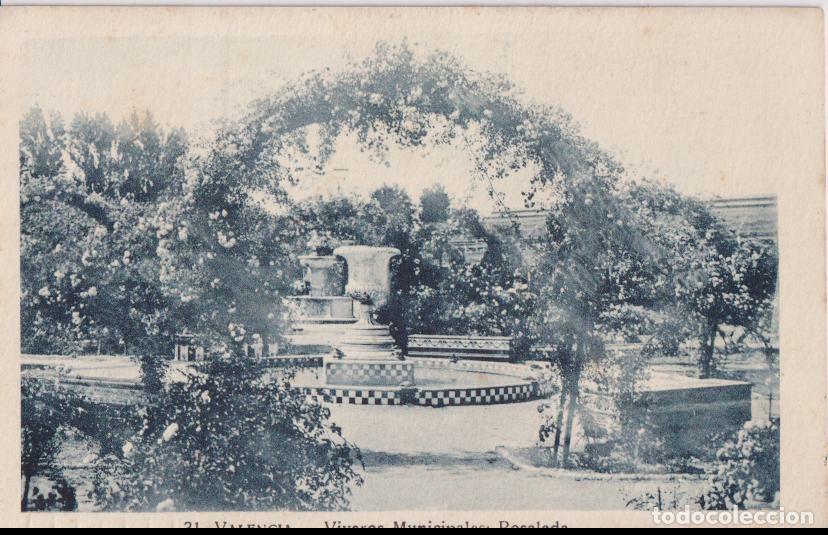 Postales: VALENCIA, VIVEROS MUNICIPALES, ROSALEDA - ED.JDP 31 - ESCRITA