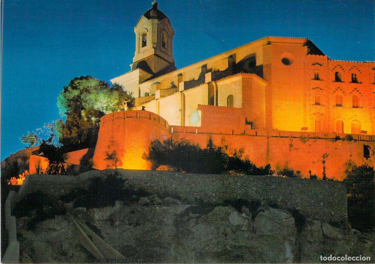 Postales: Postal de la Vista Nocturna del Castillo de Cullera en Valencia