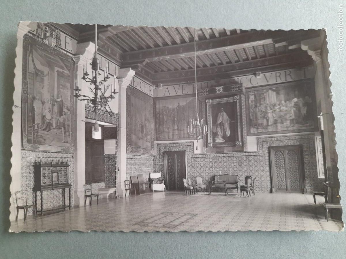 Postales: Postal gandia (valencia), 1, palacio del santo duque, salon de coronas, garabella escrita 1956
