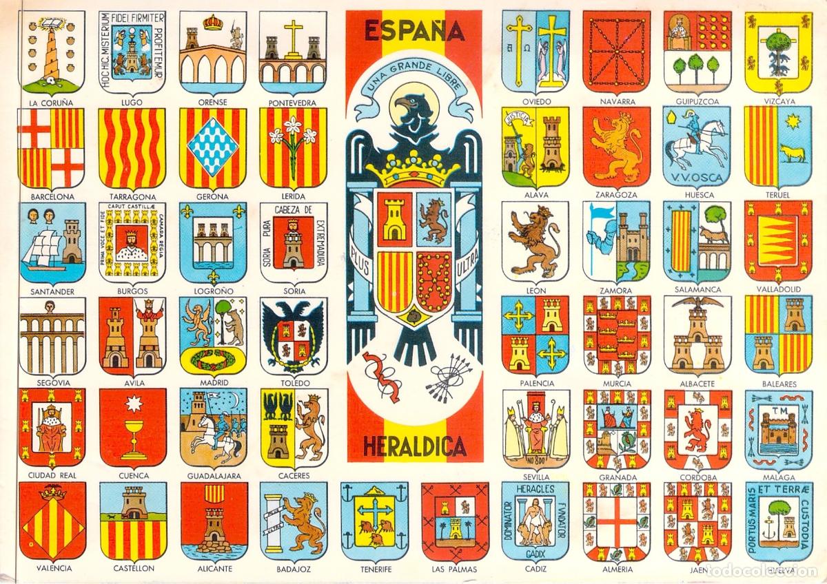 Postales: Postal Her&aacute;ldica de Espa&ntilde;a con Escudos de todas las Provincias