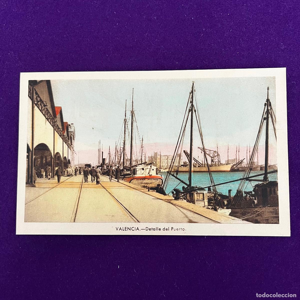 Cartes Postales: POSTAL DE VALENCIA. DETALLE DEL PUERTO.