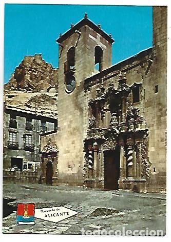 Postales: PORTAL IGLESIA SANTA MARIA / THE CHURCH VIRGIN MARY PORTICO.- ALICANTE