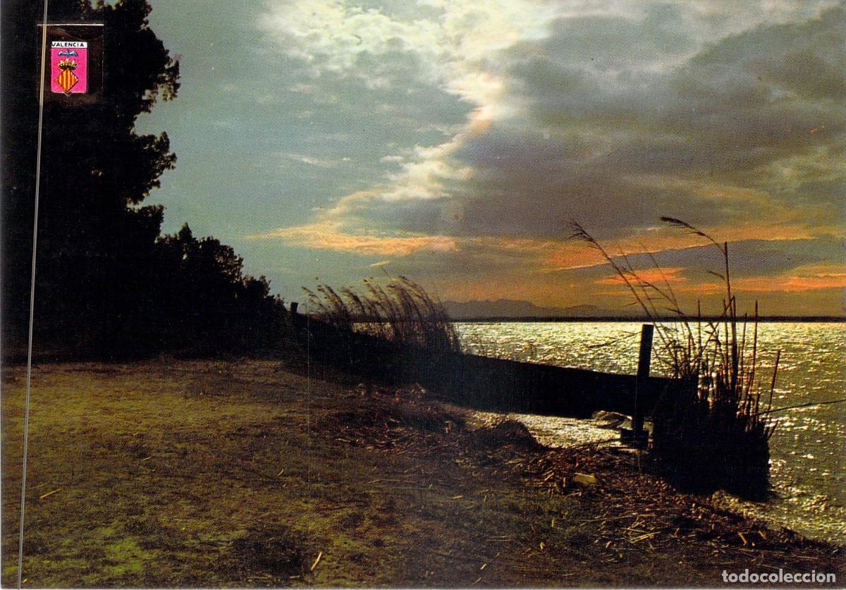 Cartes Postales: Postal de Valencia - Atardecer en La Albufera - Escudo de Oro