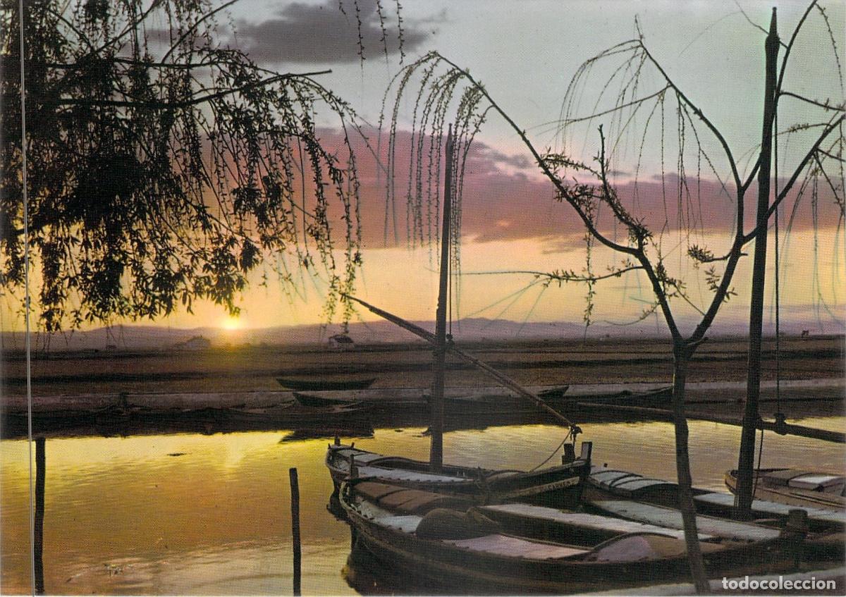 Postales: Postal de la Puesta de Sol en la Albufera de Valencia