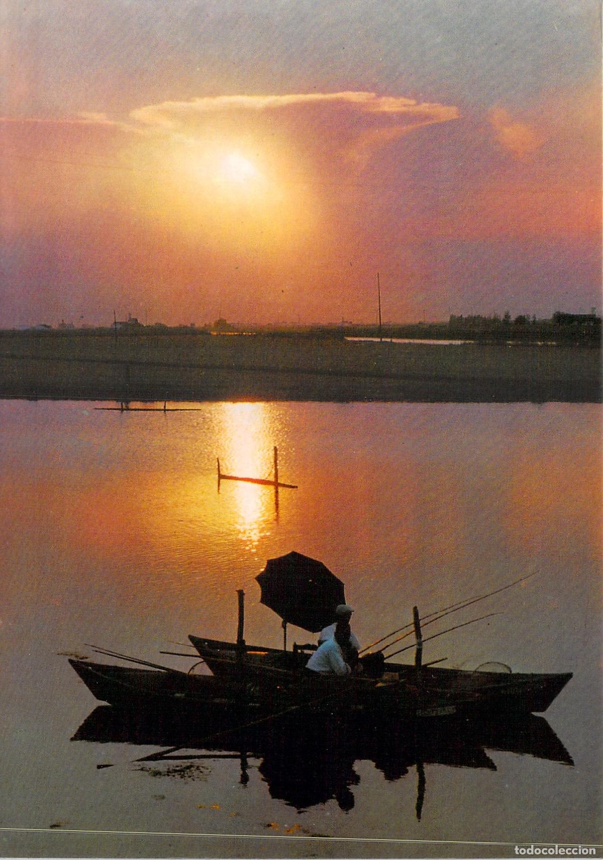 Postales: Postal de la Puesta de Sol en la Albufera de Valencia