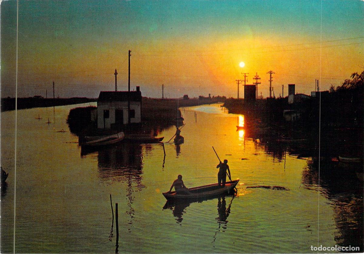 Postales: Postal Atardecer en el Canal de El Perell&oacute;, Sueca, Costa del Azahar