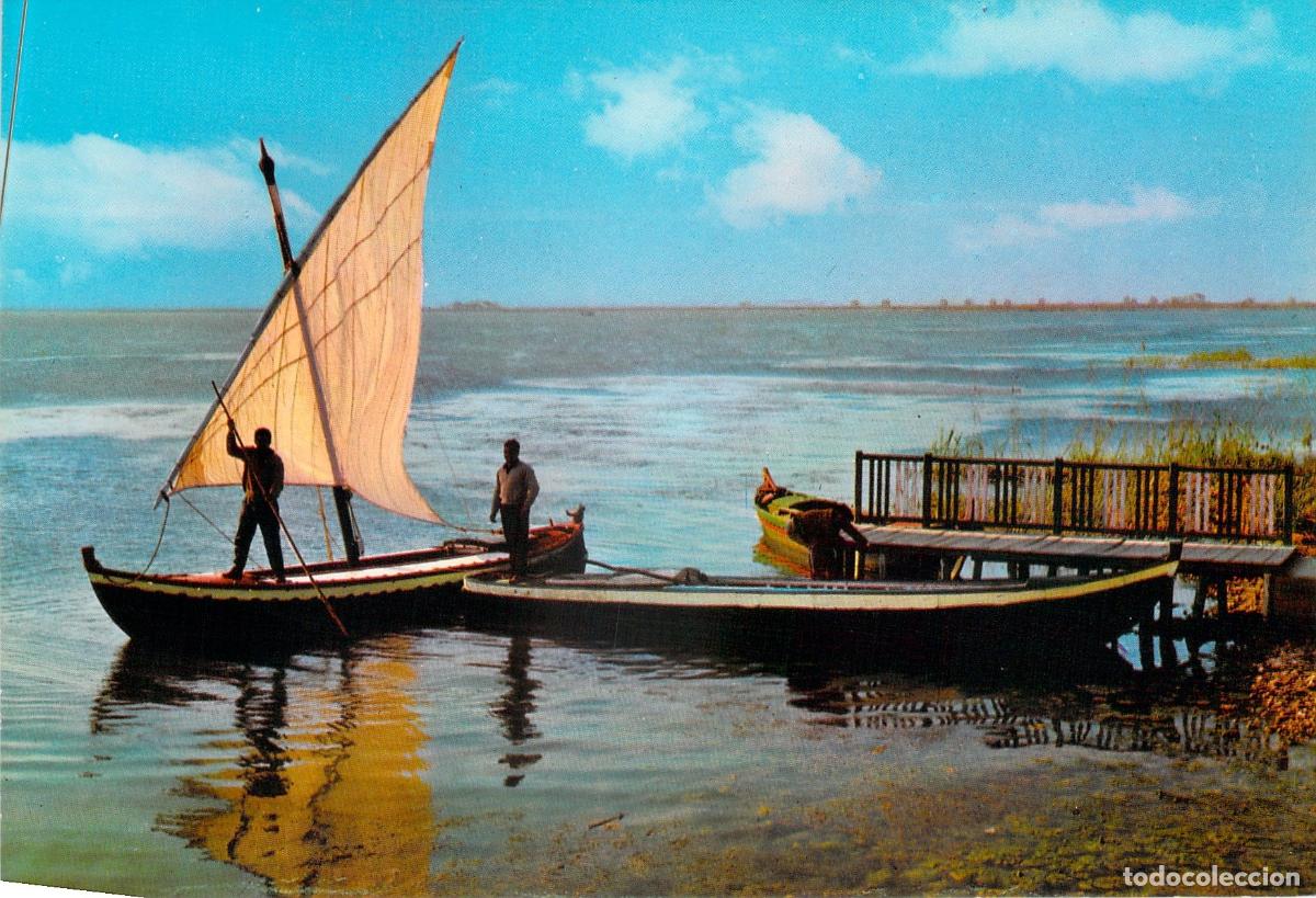 Postales: Postal Valencia Canal de la Albufera Embarcadero y Barcas