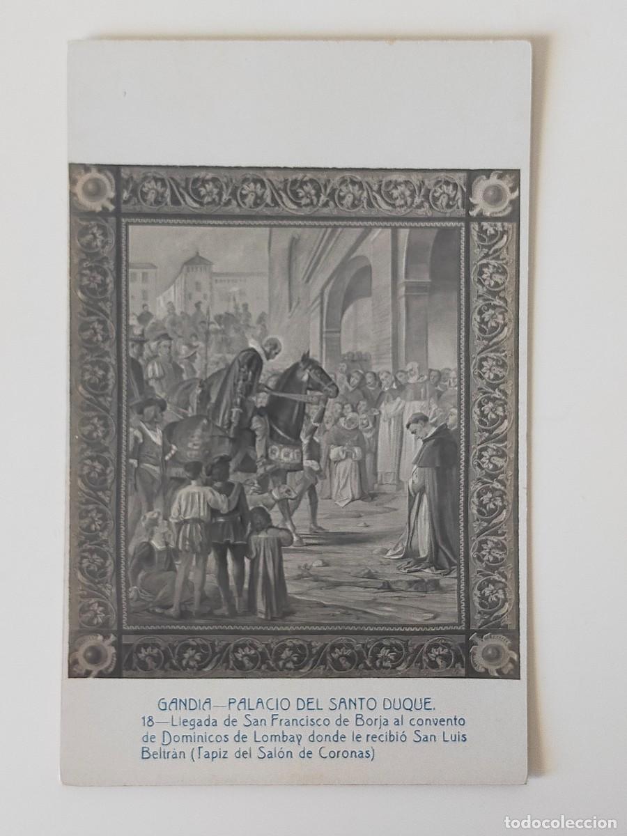 Postales: Tarjeta Postal GANDIA (Valencia): Palacio del Santo Duque, Tapiz San Francisco - Andr&eacute;s Fabert - S/C