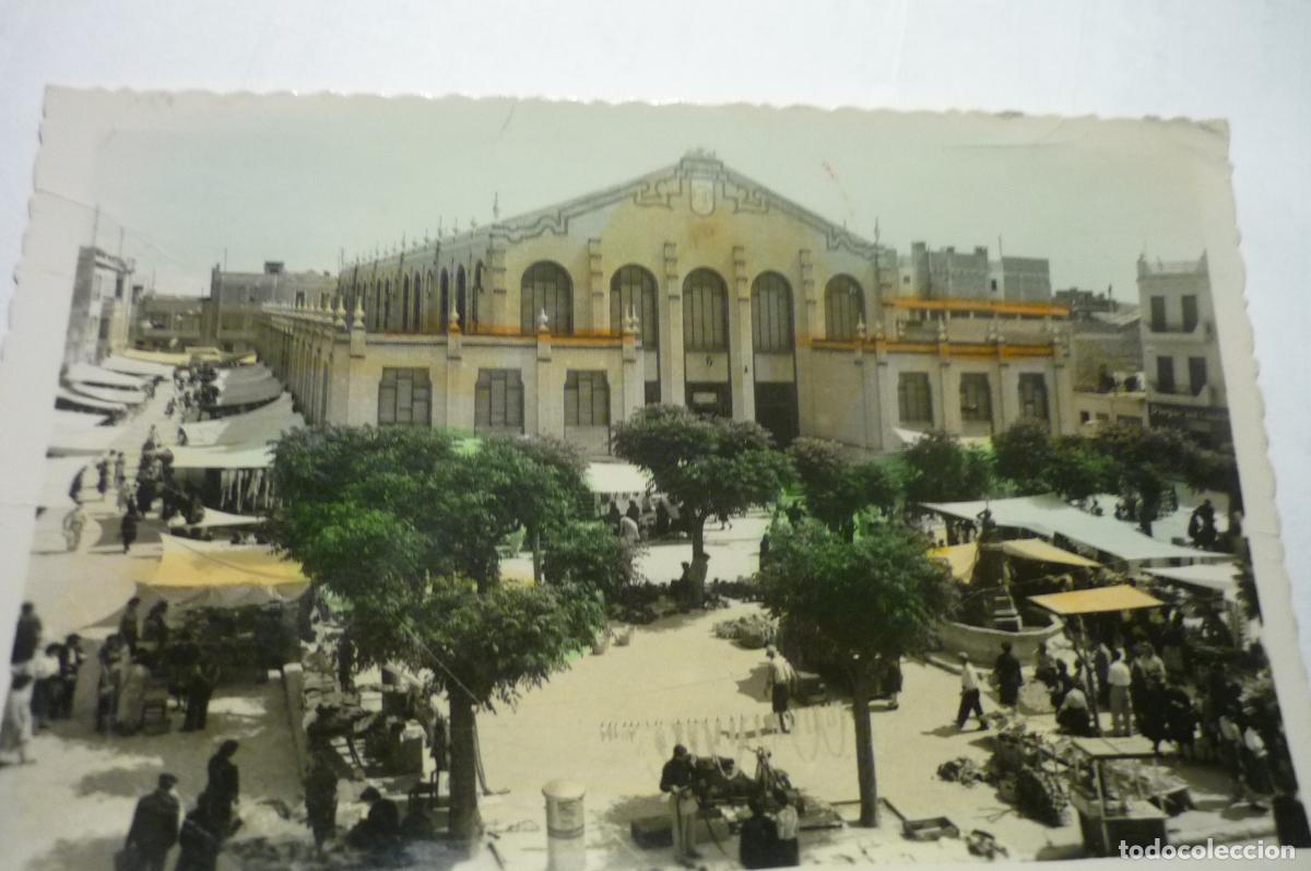 Postales: postal carcagente,.mercado coloreada circulada