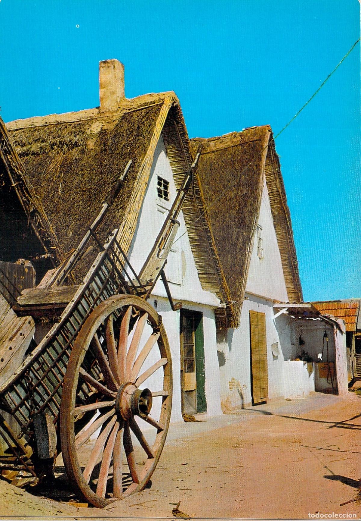 Postales: Postal de Valencia: Barraca T&iacute;pica y Carro Tradicional