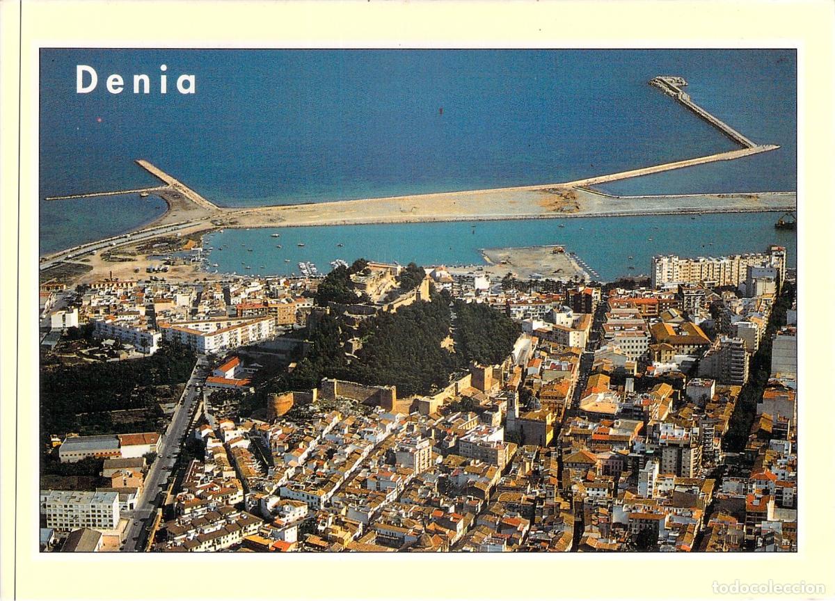 Postales: Postal Denia Alicante Vista A&eacute;rea del Puerto y Castillo