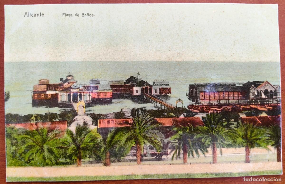 Postales: ALICANTE. PLAYA DE BA&Ntilde;OS - VICENTE IBORRA, GRAND HOTEL ALICANTE