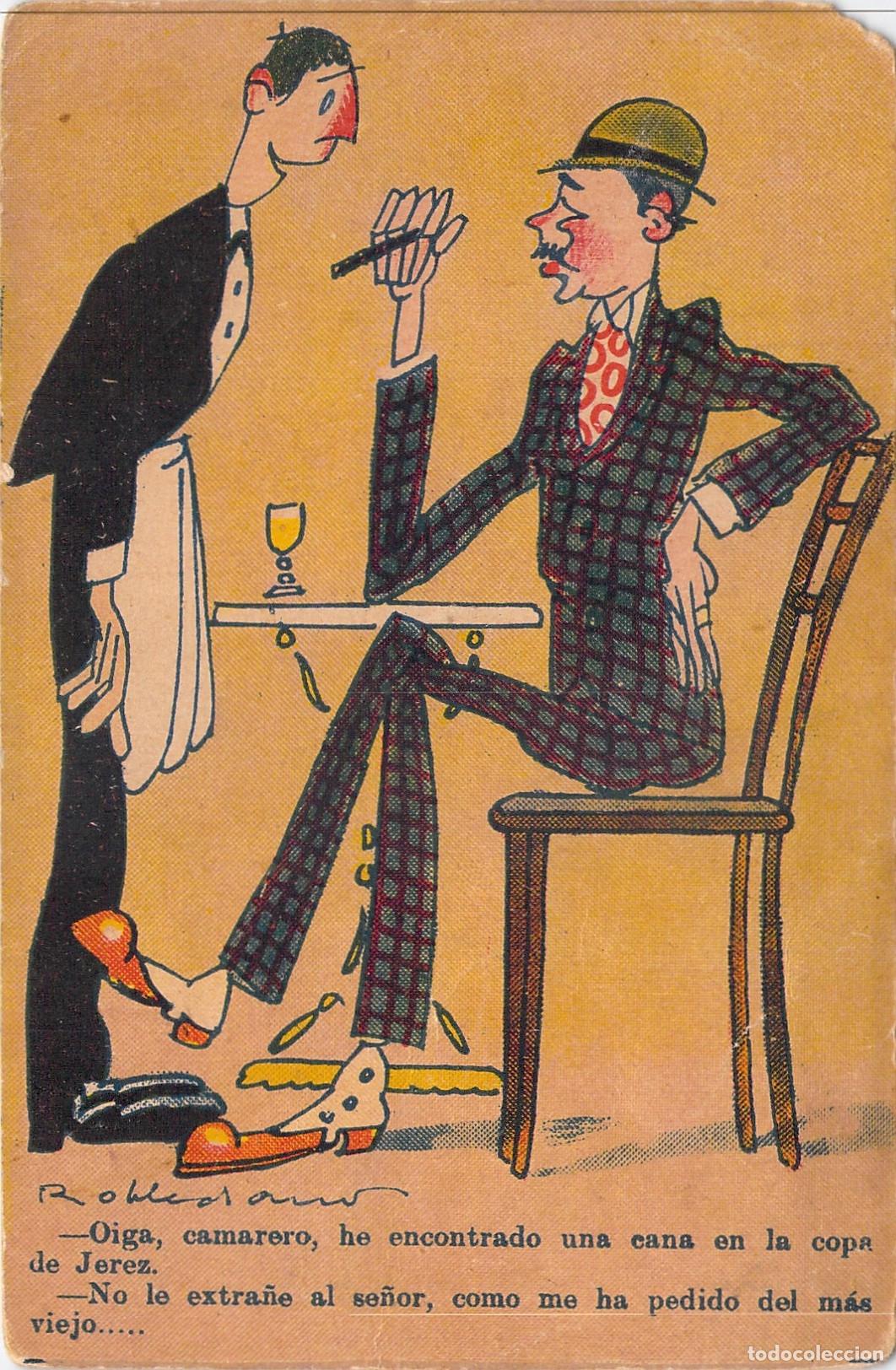 Postales: Tarjeta Postal de Humor Caricatura de Robledano Camarero y Cliente